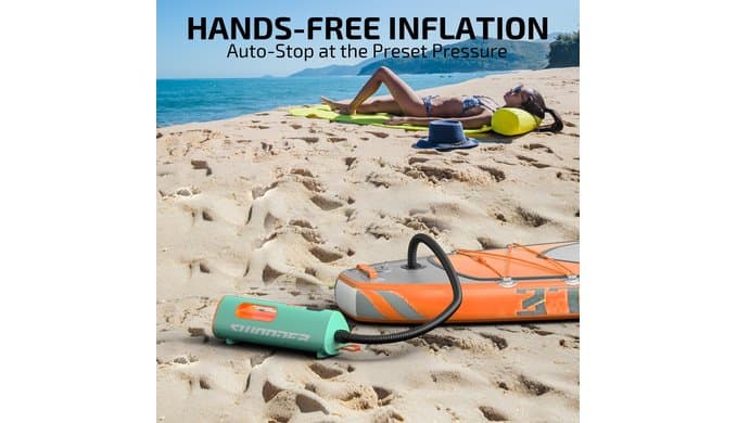 SeaFalcon Paddle Board Pump, 5200mAh Rechargeable High-Pressure Electric Air Pump with Removable Battery, Portable 3-in-1 Air Inflator with Power Bank & Camping Light thumbnail 5