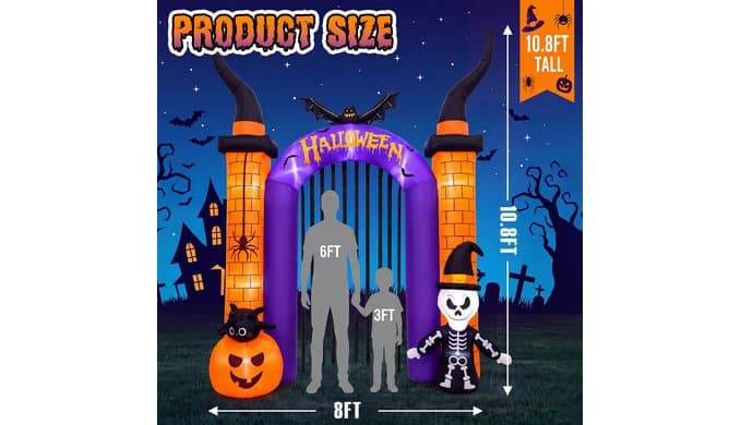 10.8FT Halloween Inflatable Archway Outdoor Decoration thumbnail 2