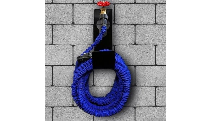 Garden Hose Hanger Wall Mount Heavy Duty Hose Holder Hook for 150ft 100ft 75ft 50ft Expandable Hose (Large, Black) thumbnail 2