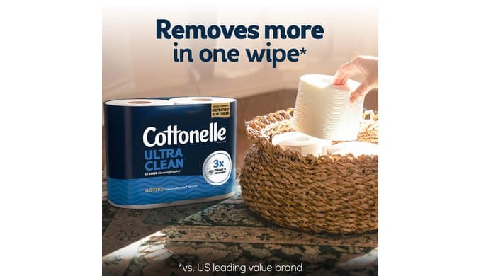 Cottonelle Ultra Clean Toilet Paper, 24 Family Mega Rolls=132 Regular Rolls thumbnail 3