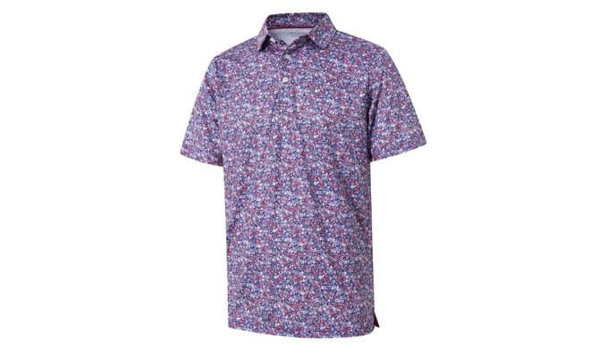 Golf Shirts for Men Dry Fit Short Sleeve Print Performance Moisture Wicking Polo Shirt thumbnail 1