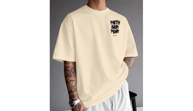 KESIHAN Faith Over Fear Shirt Mens Christian Jesus Graphic T Shirt thumbnail 3
