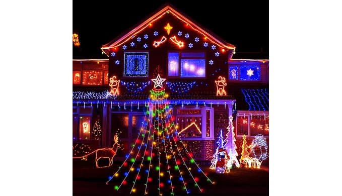 Outdoor Christmas Decorations 12.6 FT Waterfall Christmas Lights thumbnail 2