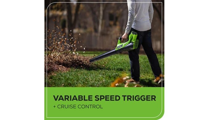 Greenworks 40V 12 in String Trimmer & 390 CFM Blower Combo, 2.0 Ah Battery thumbnail 5