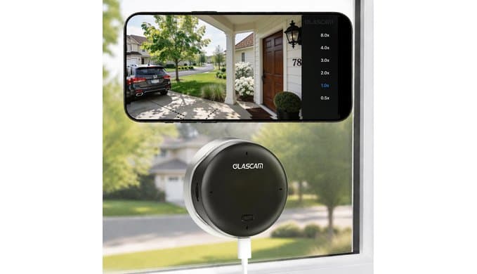 3MP 2K Window Camera, Indoor Security Camera UltraColor Night Vision, WiFi 6 Dual Band 2.4GHz/5GHz, AI Human Detection, 105° Wide View, 24/7 Recording, Glass Mount No Drill with First Month Cloud thumbnail 1