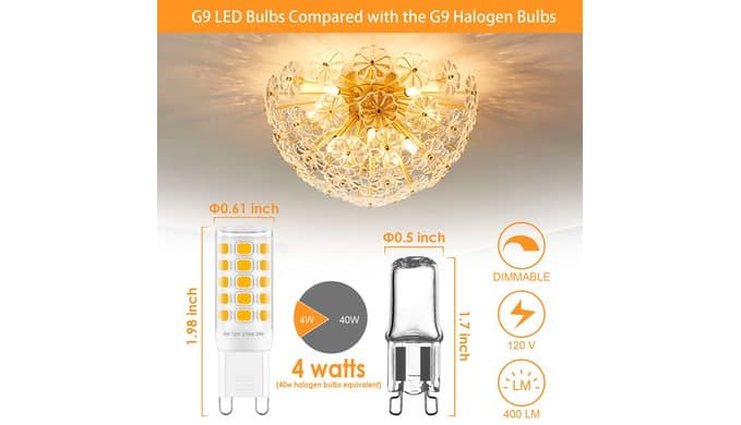 Dimmable G9 LED Bulb 4W (40 Watt Equivalent) Halogen 6 Pack 2700K thumbnail 4