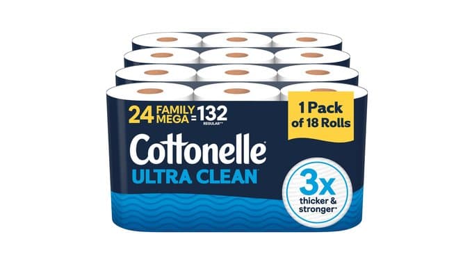 Cottonelle Ultra Clean Toilet Paper, 24 Family Mega Rolls=132 Regular Rolls thumbnail 1