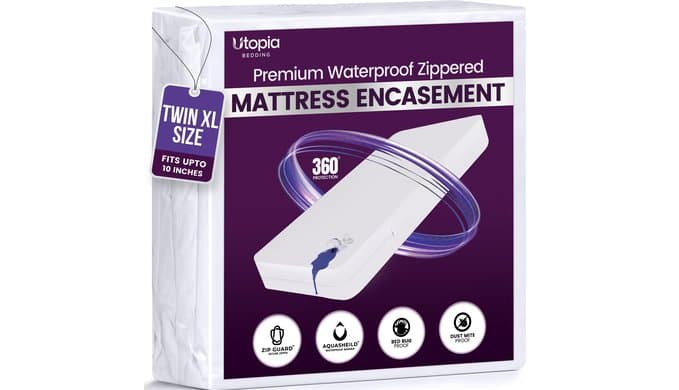 Utopia Bedding Premium Waterproof Bed Bug Mattress Cover, Twin XL Zippered Mattress Protector, 10 Inches Deep, Dust Mite Proof 6-Sided Mattress Encasement for Bed thumbnail 1