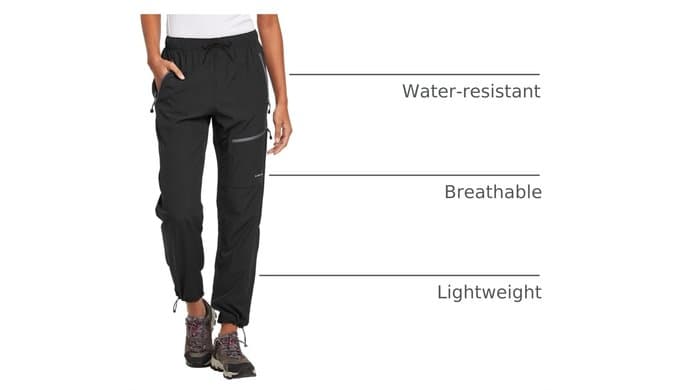 baleaf Women's Hiking Pants Quick Dry Lightweight Water Resistant Elastic Waist Cargo Pants for All Seasons thumbnail 4