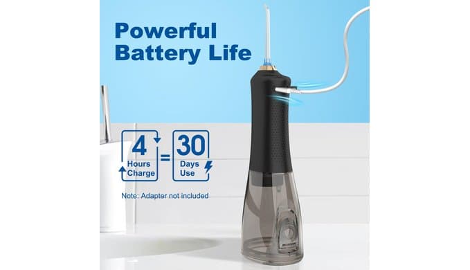 WellLeo Water Flossers for Teeth, 300ML Cordless Oral Irrigator Rechargeable Dental Flosser Picks with 5 Modes 5 Jet Tips,IPX7 Waterproof Teeth Cleaner for Braces Gum Care, Home Travel Use thumbnail 4