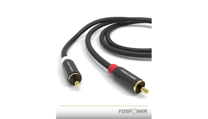 FosPower (2 Pack 2 RCA M/M Stereo Audio Cable [24K Gold Plated | Copper Core] 2RCA Male to 2RCA Male [Left/Right] Premium Sound Quality Plug - 3FT thumbnail 4