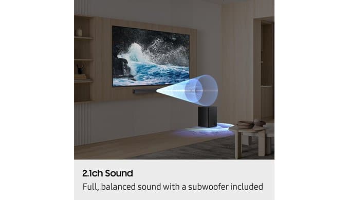Samsung B-Series Soundbar HW-B550F 2.1 ch DTS Virtual:X Soundbar with Subwoofer (2025 Model) Voice Enhance Mode, Bass Boost, Adaptive Sound thumbnail 3