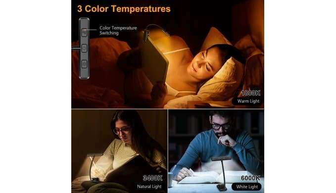 Gritin 19 LED Rechargeable Book Light for Reading in Bed thumbnail 3