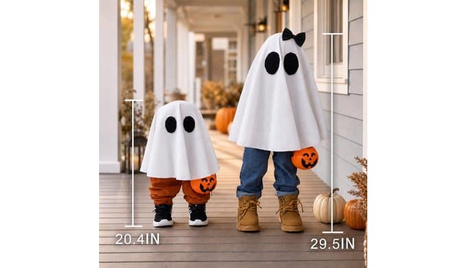 Halloween Decorations - 2 Pack Cute Standing Ghosts with Pumpkin Buckets - Scary Ghost Halloween Party Decoration for Indoor Outdoor Porch Yard Mantel Entryway Home Decor thumbnail 3