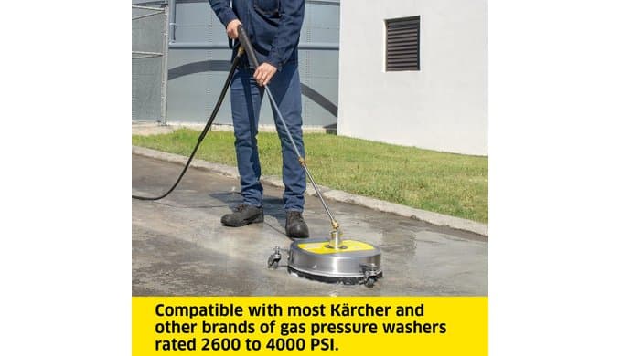 Kärcher Pressure Washer Surface Cleaner 15", 3 Wheels, Stainless Steel, Quick Connect, 4000 PSI, Ideal for Driveways, Patios, Decks, Sidewalks thumbnail 2