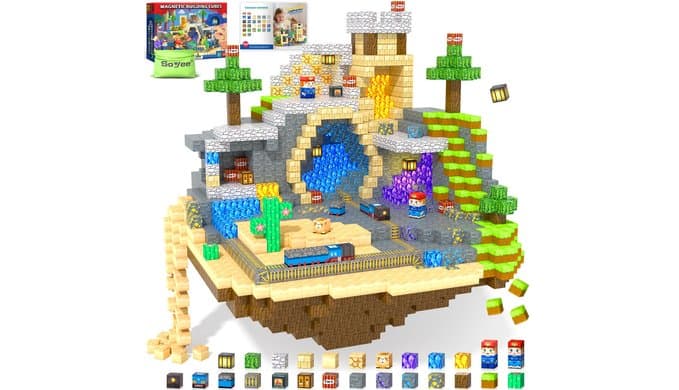 150 PCS Magnetic Blocks: Magnet Building Toys for Kids Ages 4-8, STEM Sensory Building Cubes for Toddlers, Build Mine Magnet World Set for 3-12 Boy Girl Years Old Birthday
