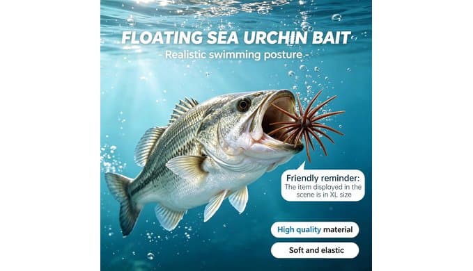 6 PCS Urchin baits for bass Fishing, Multi Size Creature Dice Soft Lures thumbnail 4