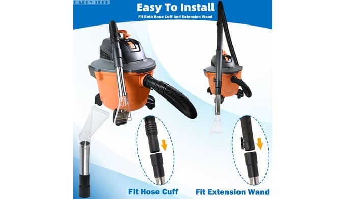 Happy Tree Universal Fit All Existing Shop Vacs with 2-1/2" &1-7/8" &1-1/4" Adapter Wet Extraction Accessory for Upholstery & Carpet Cleaning & Auto Detailing Shop Vac Extractor Attachment Hose Kit thumbnail 5