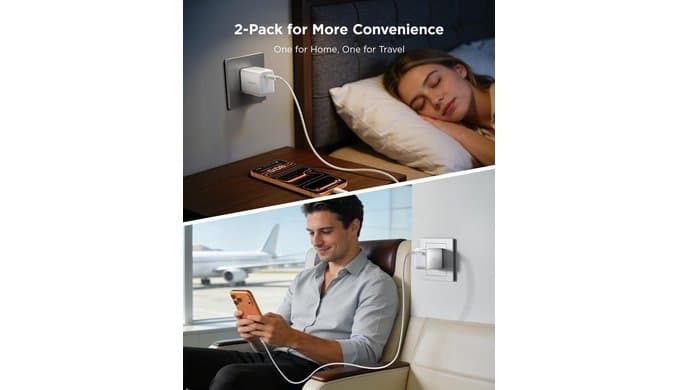 Nano Phone Charger, 2-Pack 45W GaN USB C Charger Block thumbnail 5