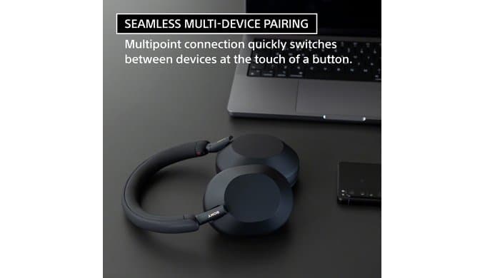 Sony WH-1000XM5 Premium Noise Cancelling Wireless Headphones, Black thumbnail 5