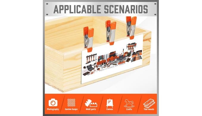 HORUSDY 10-Piece 2 inch Small Spring Clamp, Spring Metal Spring Clamps, 3/4"-inch Jaw opening thumbnail 5