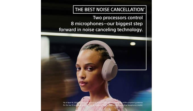 Sony WH-1000XM5 Premium Noise Cancelling Wireless Headphones, Black thumbnail 2