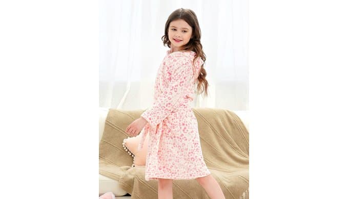 Soft Hooded Rainbow Bathrobe Sleepwear for Girls thumbnail 3