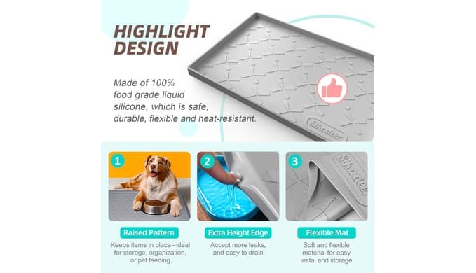 Waterproof Under Sink Mat 34" x 22", Silicone Mat Kitchen liner thumbnail 4