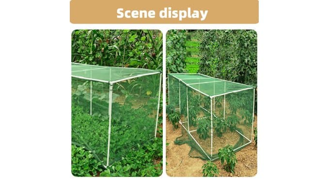 72 * 33 * 30 in Detachable Crop Cages for Garden, Plant Protection Tent with Garden Netting for Vegetables Fruits Flowers,Mesh Plant Covers for Outdoors (Green) thumbnail 5