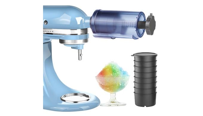 Shaved Ice Attachment for Kitchen Aid Stand Mixer - Snow cone Machine, Shaved Ice Maker,Snow Ice Machine，Include 8 Ice Molds, Fit for All Kitchen Aid Mixer thumbnail 1