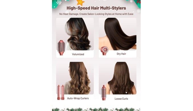 HITTIONA High-Speed Hair Dryer Brush - Hot Air Styler Multi Hair Styler thumbnail 2