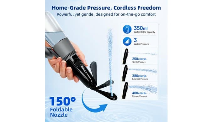 Xavilo Travel Portable Electric Bidet, 3 Pressure Levels & 2 Spray Modes thumbnail 2