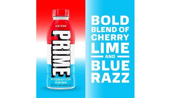 PRIME Hydration ICE POP | Sports Drinks | Electrolyte Enhanced for Ultimate Hydration | 250mg BCAAs | B Vitamins | Antioxidants | 2g Of Sugar | 16.9 Fluid Ounce | 12 Pack thumbnail 3