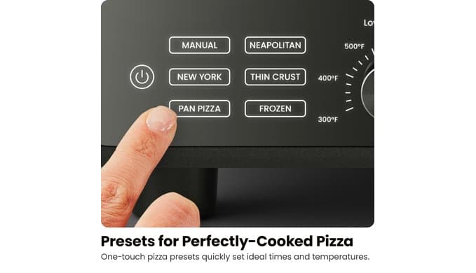 CHEFMAN Indoor Pizza Oven - Makes 12 Inch Pizzas in Minutes, Heats up to 800°F - Countertop Electric Pizza Maker with 5 Touchscreen Presets, Pizza Stone and Peel Included - Stainless Black thumbnail 5