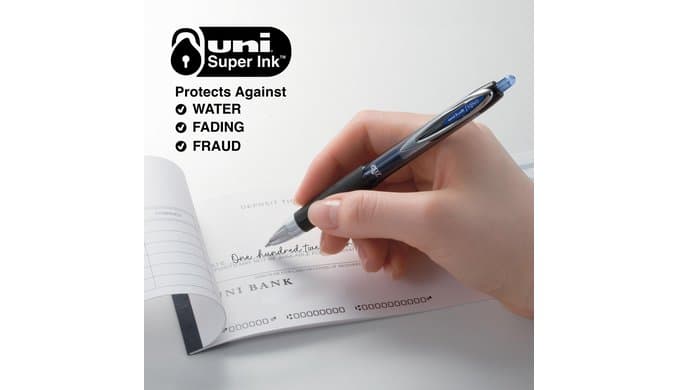uniball™ 207 Gel Pens, Blue Ink, 0.7mm Medium Point, Retractable, 12 Count thumbnail 3