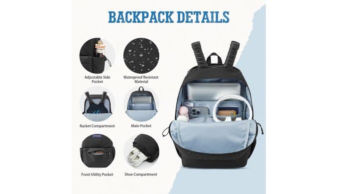 G4Free Pickleball Bag, Pickleball Backpack for Outdoor thumbnail 4