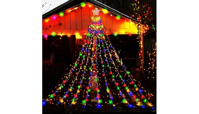 Outdoor Christmas Decorations 12.6 FT Waterfall Christmas Lights