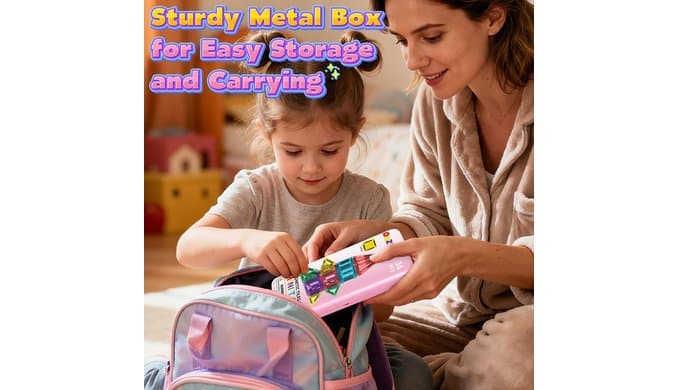 ORZbb Mini Magnetic Tiles Toddler Travel Essentials Set with Case, Magnetic Blocks Building Montessori Educational Learning Sensory Preschool Toys for 3+ Year Old Boys Girls Birthday Gifts thumbnail 4
