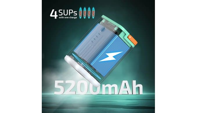 SeaFalcon Paddle Board Pump, 5200mAh Rechargeable High-Pressure Electric Air Pump with Removable Battery, Portable 3-in-1 Air Inflator with Power Bank & Camping Light thumbnail 4