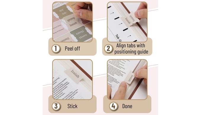 Mr. Pen- Bible Tabs, 75 Boho Theme Laminated Tabs for Women and Men thumbnail 5