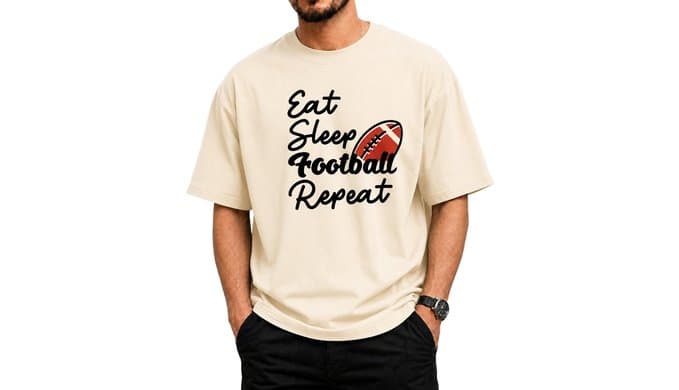 KUYIGO Men's Football Graphic T Shirt Game Day Casual Cotton Tee