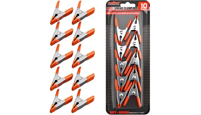 HORUSDY 10-Piece 2 inch Small Spring Clamp, Spring Metal Spring Clamps, 3/4"-inch Jaw opening thumbnail 1
