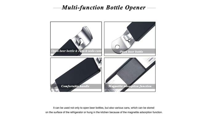 3 Pieces Magnetic Bottle Openers Can Opener Classic Beer Opener Stainless Steel Small Bottle Opener Can Tapper with Magnet for Camping and Traveling HANCELANT thumbnail 3