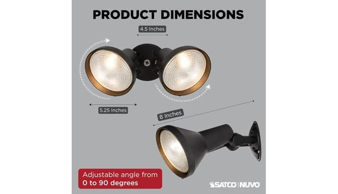 Nuvo SF77/495, 2-Light Outdoor Flood Light, Security Light, Bronze thumbnail 2