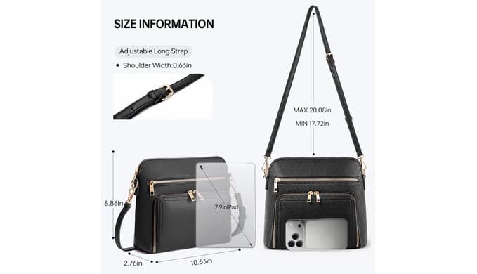 RFID Small Crossbody Purse for Women Travel with Built in Wallet thumbnail 3