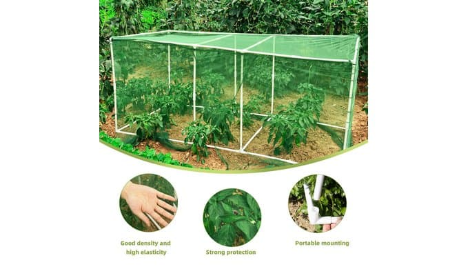 72 * 33 * 30 in Detachable Crop Cages for Garden, Plant Protection Tent with Garden Netting for Vegetables Fruits Flowers,Mesh Plant Covers for Outdoors (Green) thumbnail 3