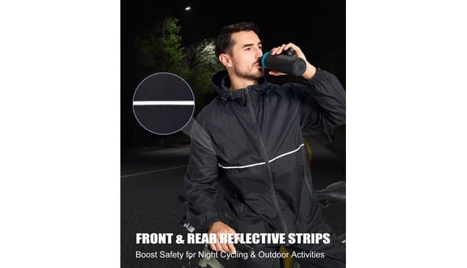 ZITY Men's Rain Jacket Waterproof Lightweight Packable Raincoat thumbnail 4