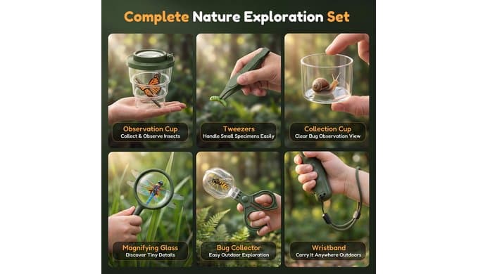 Kids Handheld Microscope Bug Catcher, STEM Educational Exploration Toy thumbnail 3