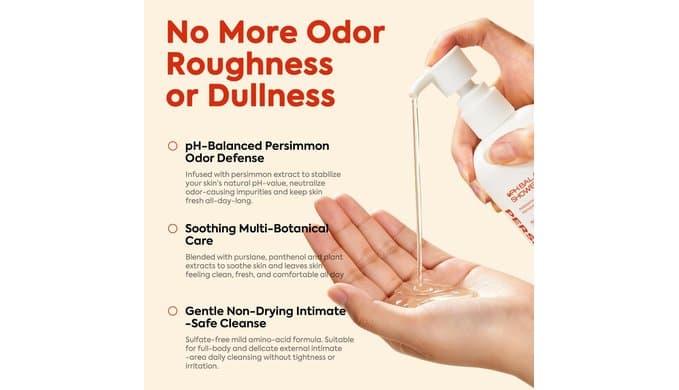 Persimmon Body Wash for Odor Control, pH-Balanced Shower Gel thumbnail 2