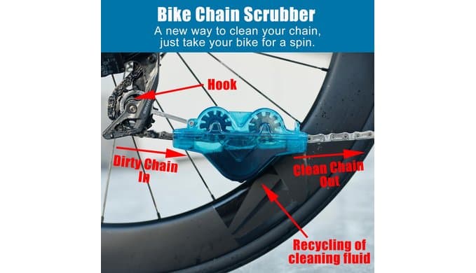Bike Cleaning Kit Including Bicycle Chain Cleaner Degreaser, Chain Scrubber, Cycling Chain Lube, Cleaning Brush Tool, Gear Floss for Mountain Bike/MTB, Road Bike, Ebike and Trail Bikes thumbnail 2